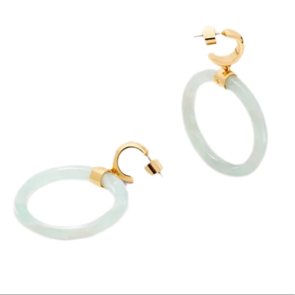 $78 Kate Spade garden botanical resin hoops mint - Picture 8 of 8